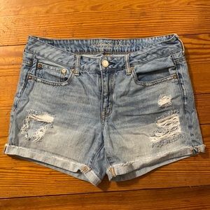 American Eagle Distressed Midi Shorts